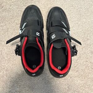 Cycling Shoes with Red Trim
